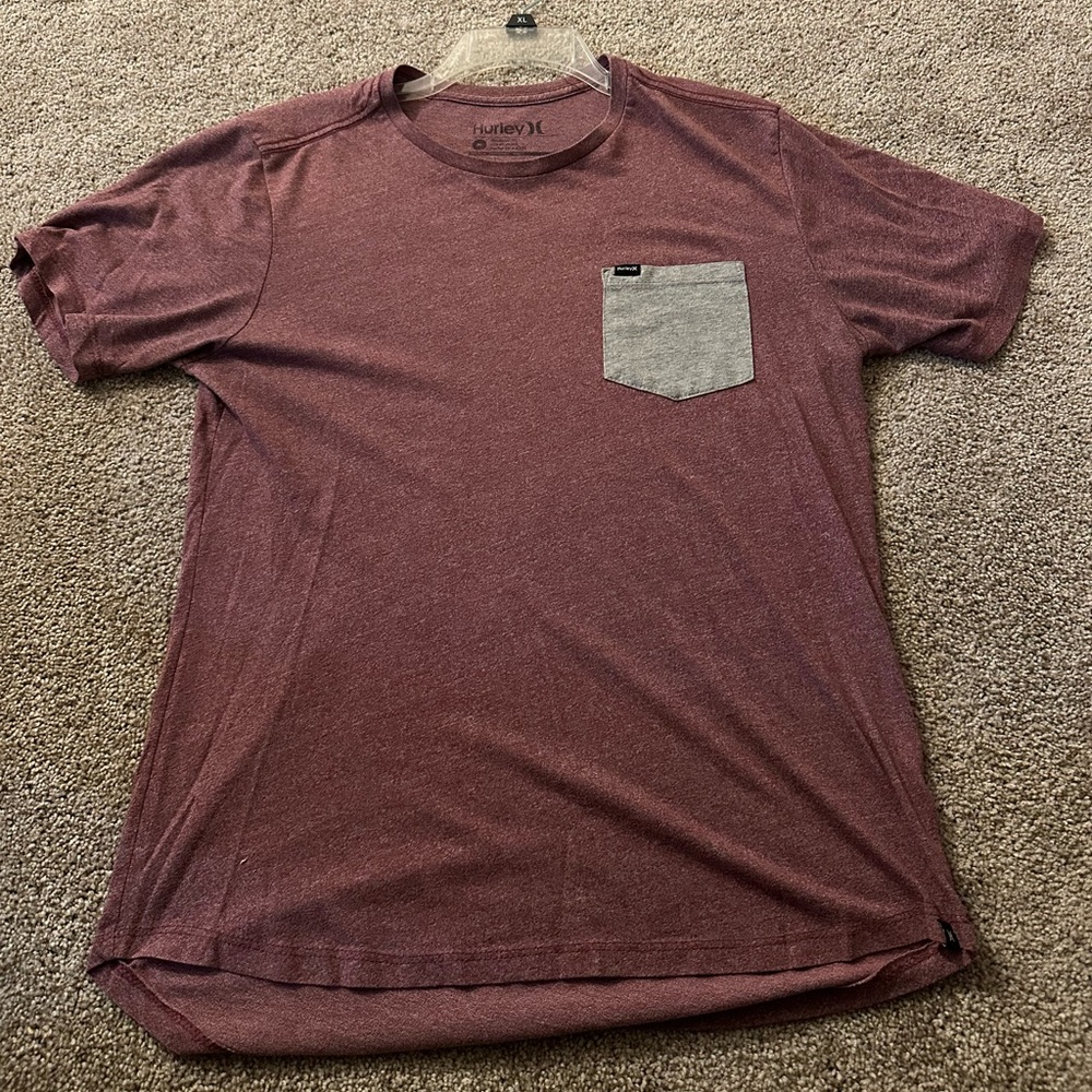Hurley Men's Burgundy Pocket Tee